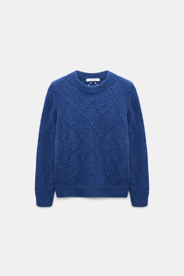 Dorothee Schumacher Textured argyle pullover ocean blue