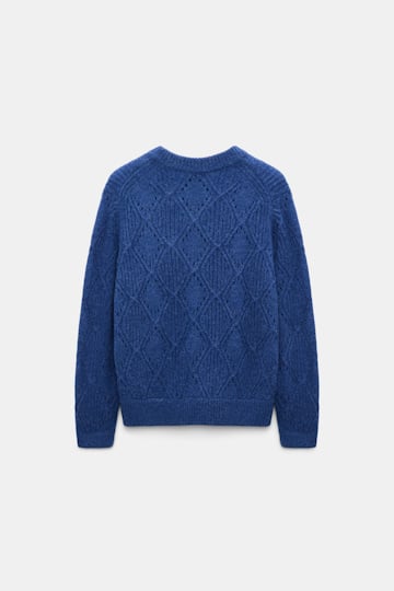 Dorothee Schumacher Textured argyle pullover ocean blue