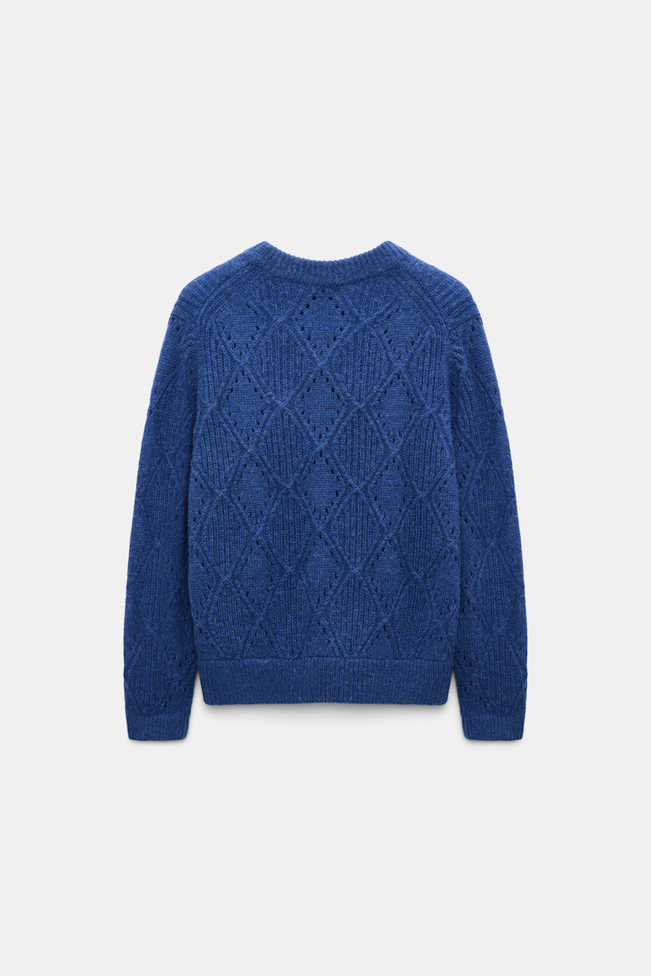 Dorothee Schumacher Textured argyle pullover ocean blue
