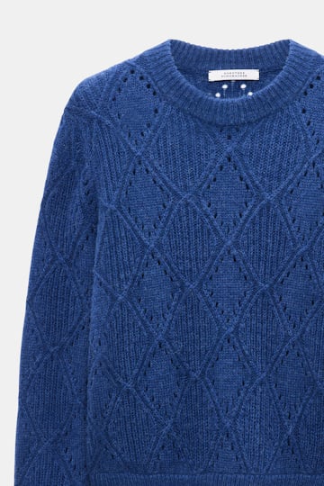Dorothee Schumacher Textured argyle pullover ocean blue