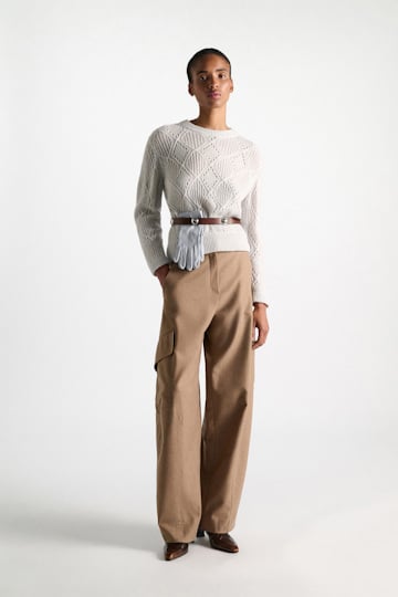 Dorothee Schumacher Textured argyle pullover oyster grey