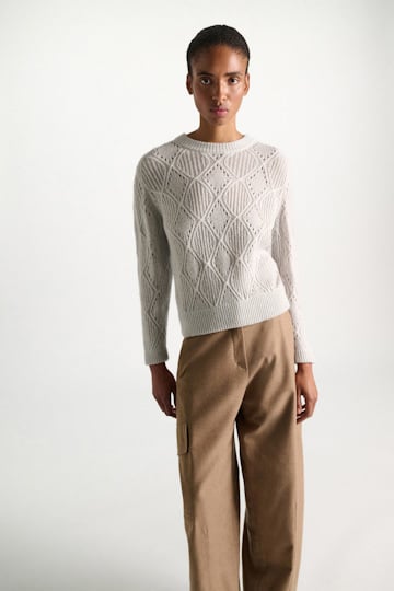 Dorothee Schumacher Textured argyle pullover oyster grey