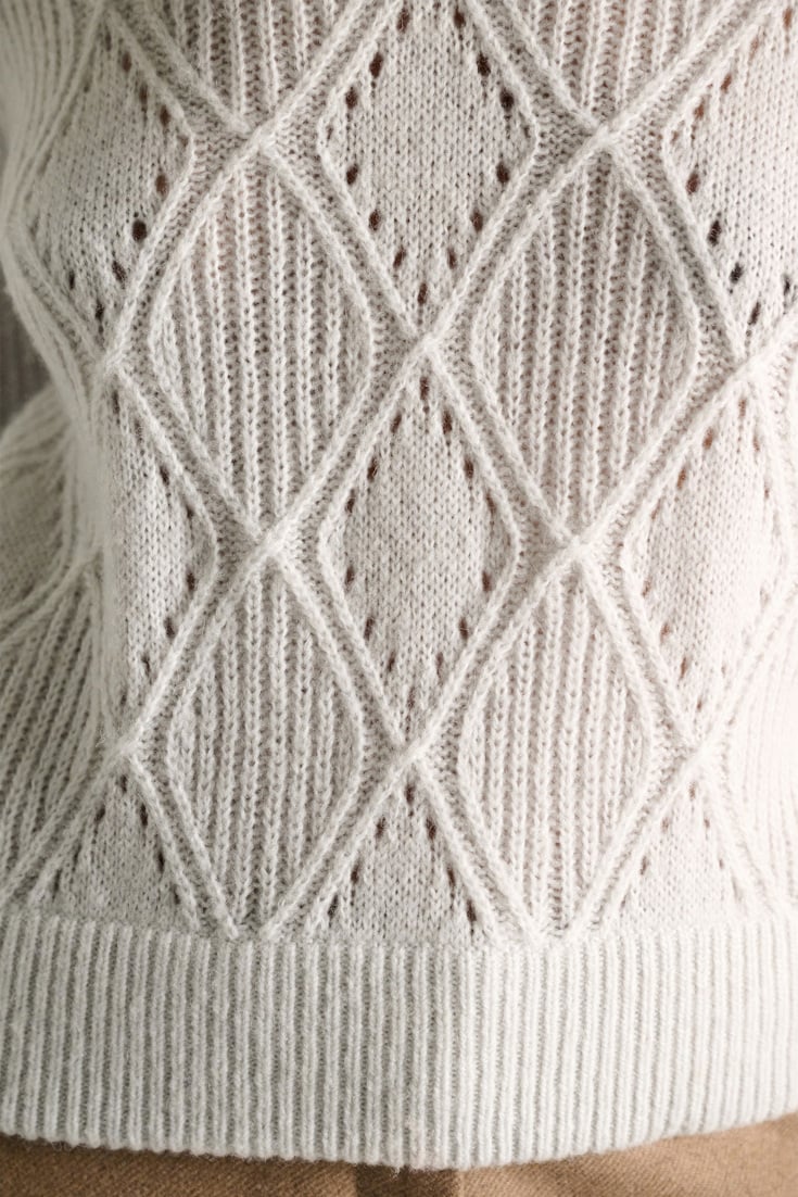 Dorothee Schumacher Textured argyle pullover oyster grey