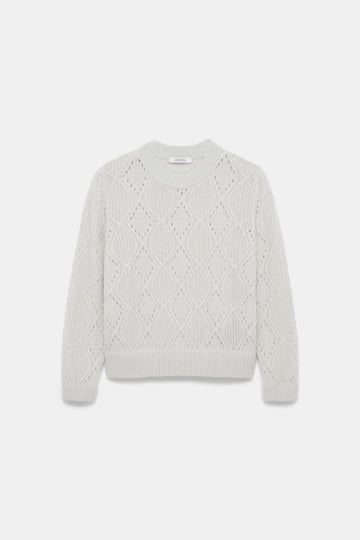 Dorothee Schumacher Textured argyle pullover oyster grey
