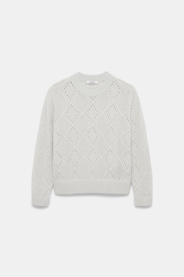 Dorothee Schumacher Textured argyle pullover oyster grey