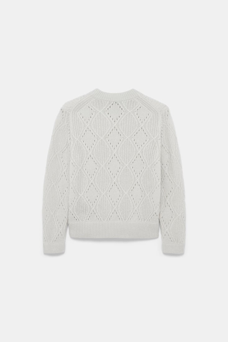 Dorothee Schumacher Textured argyle pullover oyster grey