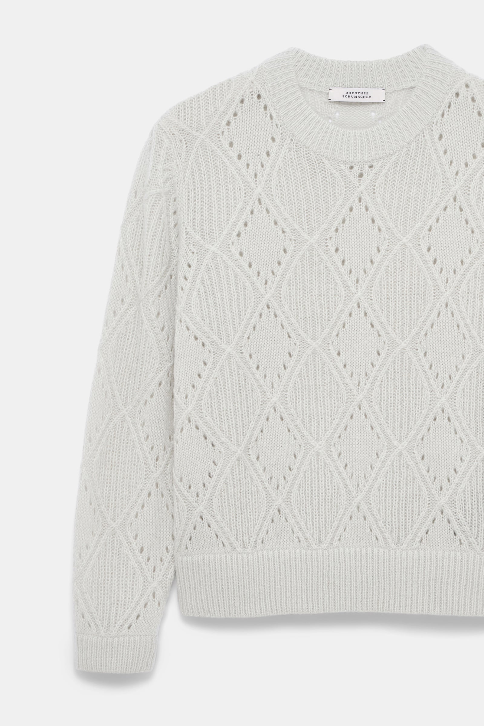 Dorothee Schumacher Textured argyle pullover oyster grey