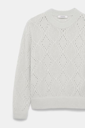 Dorothee Schumacher Textured argyle pullover oyster grey
