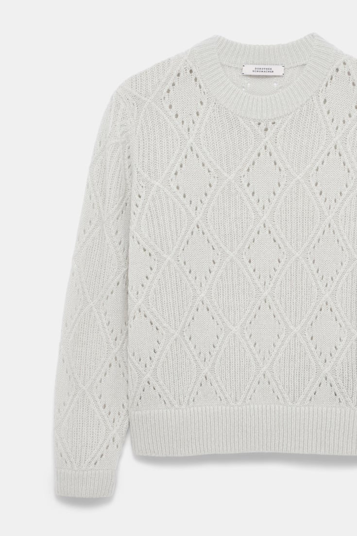Dorothee Schumacher Textured argyle pullover oyster grey
