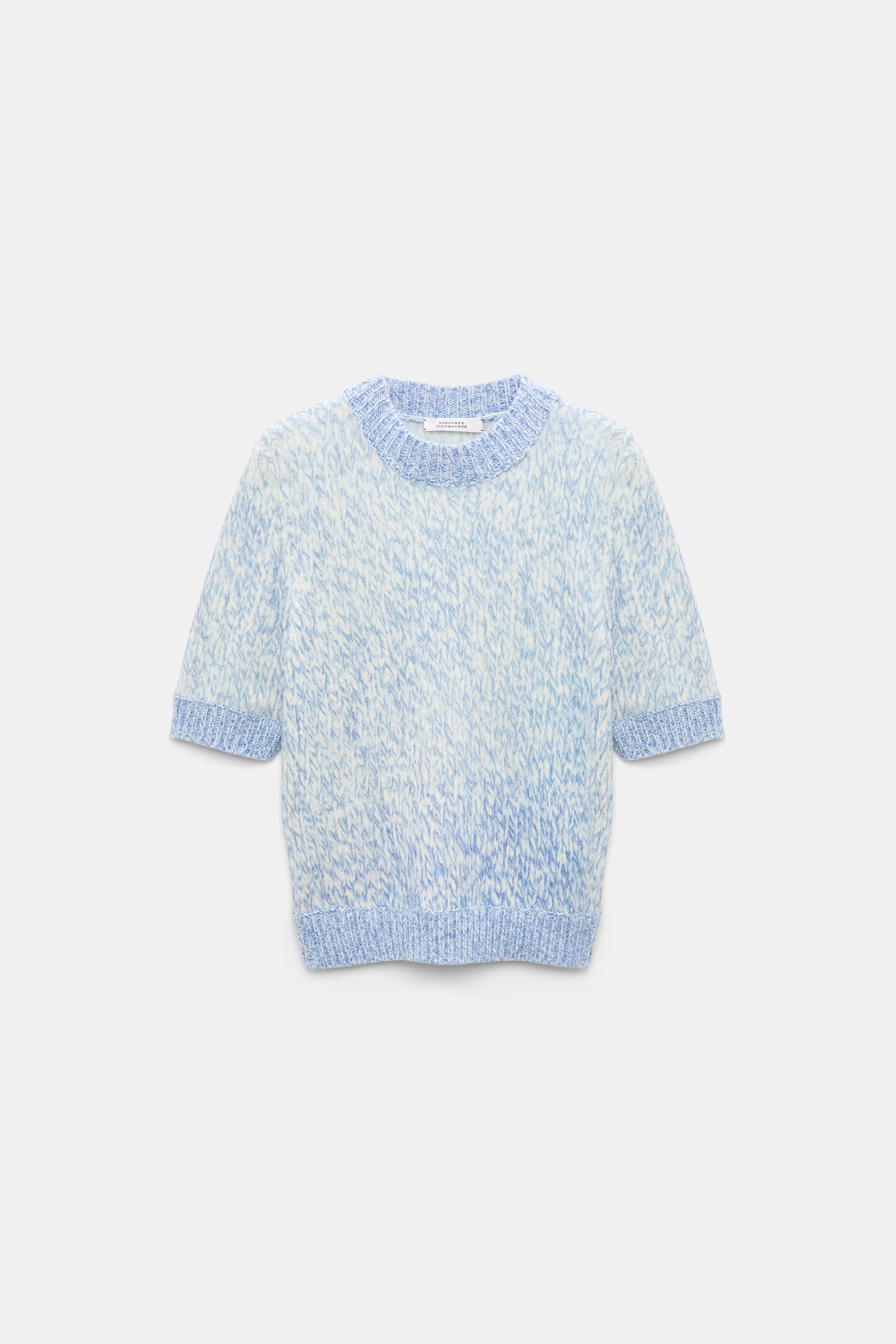 Dorothee Schumacher Merino-cashmere half sleeve pullover blue mouliné