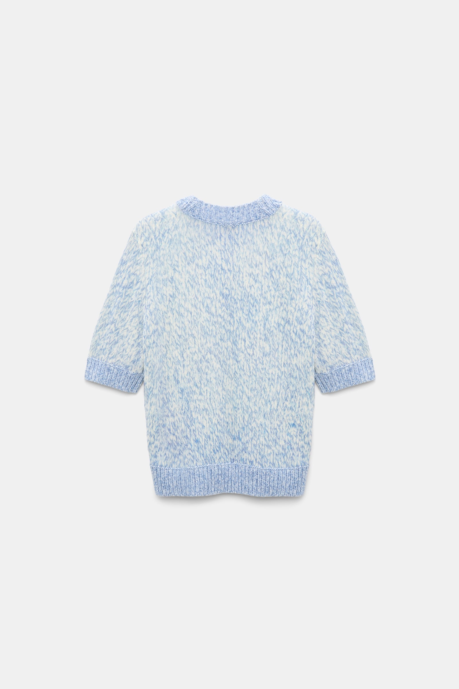Dorothee Schumacher Merino-cashmere half sleeve pullover blue mouliné