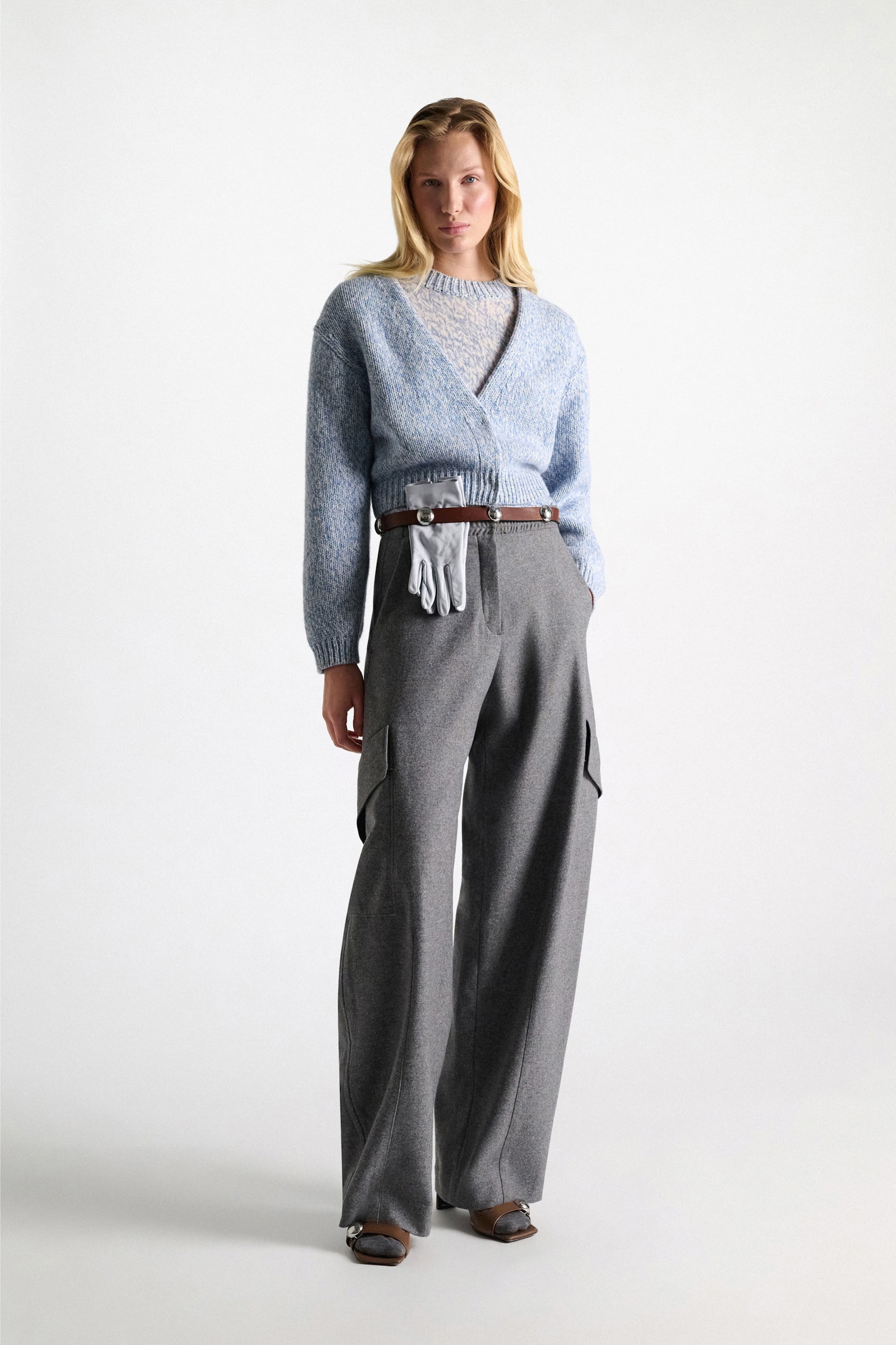 Dorothee Schumacher Merino-cashmere cardigan blue mouliné
