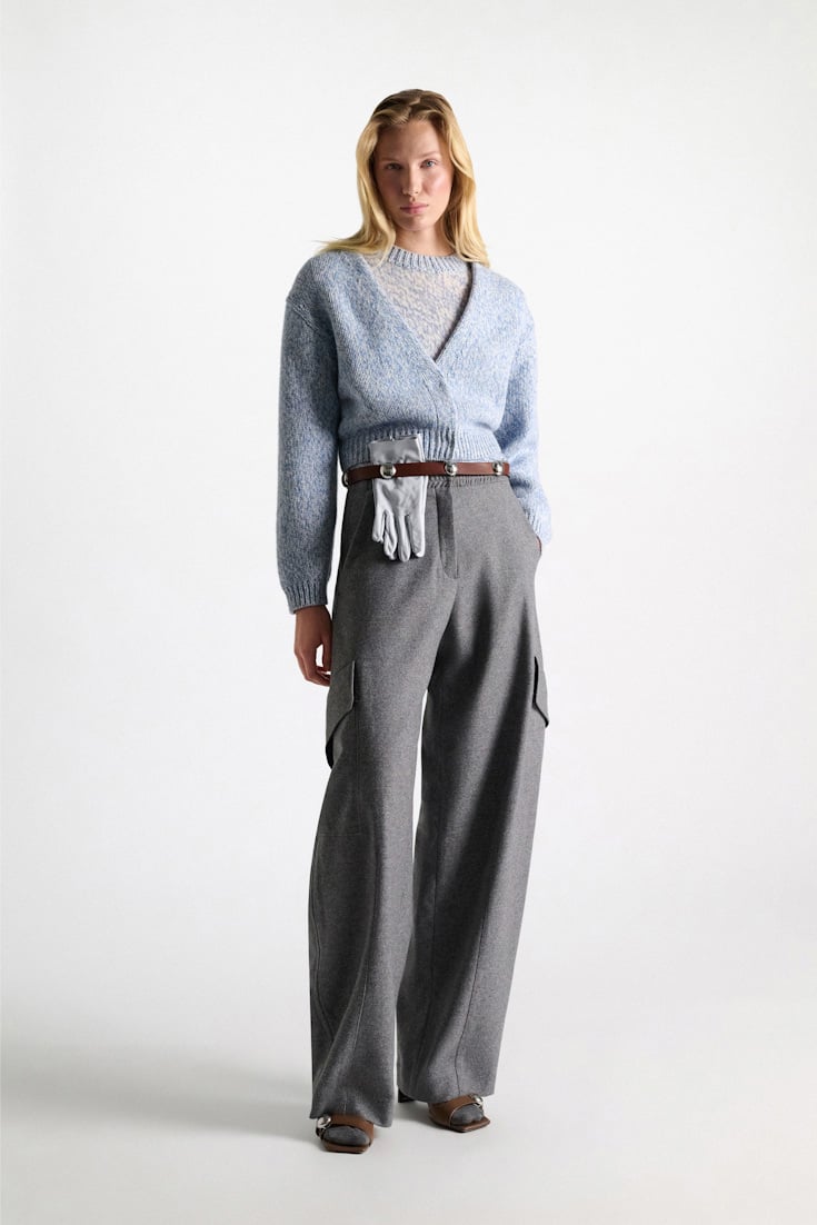 Dorothee Schumacher Merino-cashmere cardigan blue mouliné