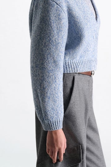 Dorothee Schumacher Merino-cashmere cardigan blue mouliné