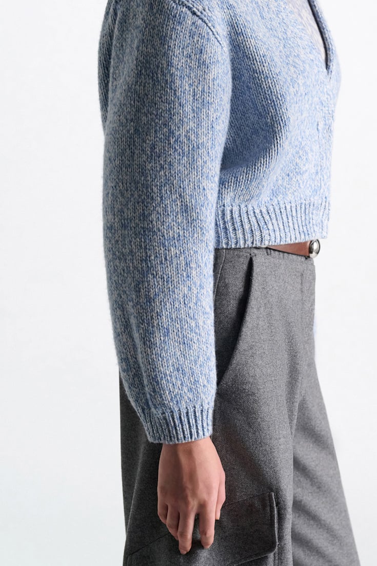 Dorothee Schumacher Merino-cashmere cardigan blue mouliné