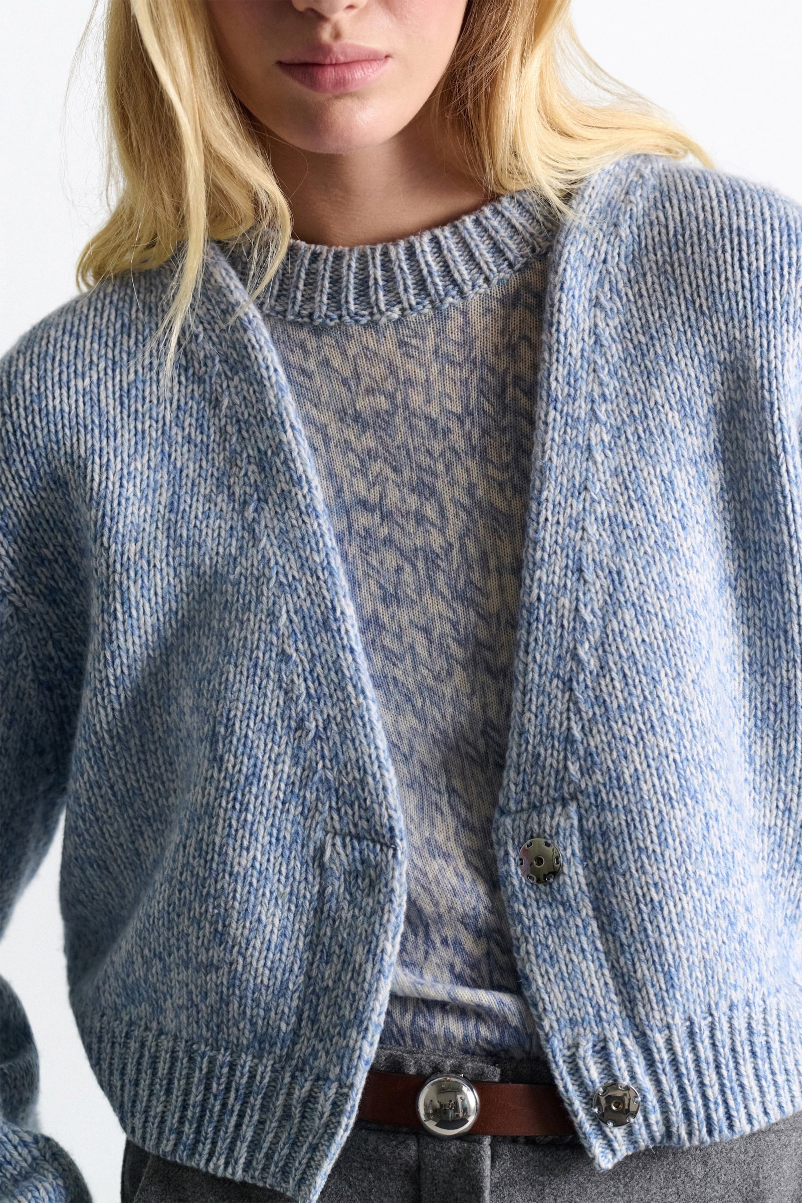 Dorothee Schumacher Merino-cashmere cardigan blue mouliné