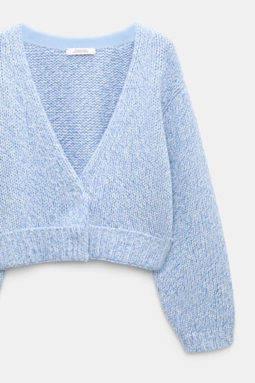 Dorothee Schumacher Merino-cashmere cardigan blue mouliné