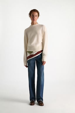 Dorothee Schumacher Pullover mit Rundhals aus Merino und Kaschmir camellia white