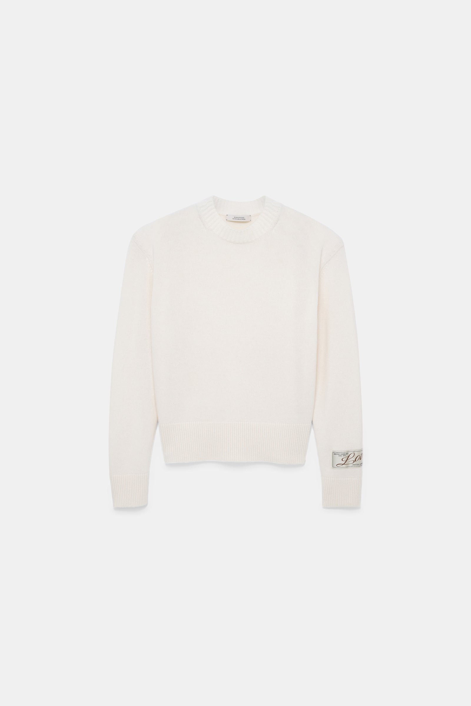 Dorothee Schumacher Merino-cashmere round neck pullover camellia white