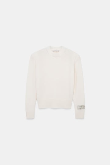 Dorothee Schumacher Merino-cashmere round neck pullover camellia white