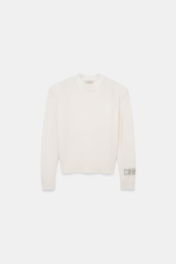 Dorothee Schumacher Merino-cashmere round neck pullover camellia white