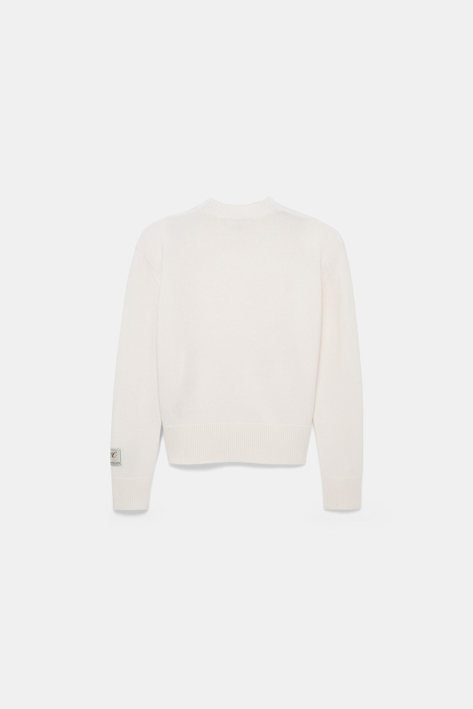 Dorothee Schumacher Merino-cashmere round neck pullover camellia white