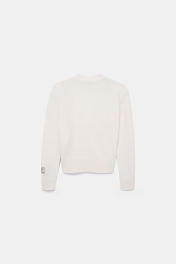 Dorothee Schumacher Merino-cashmere round neck pullover camellia white