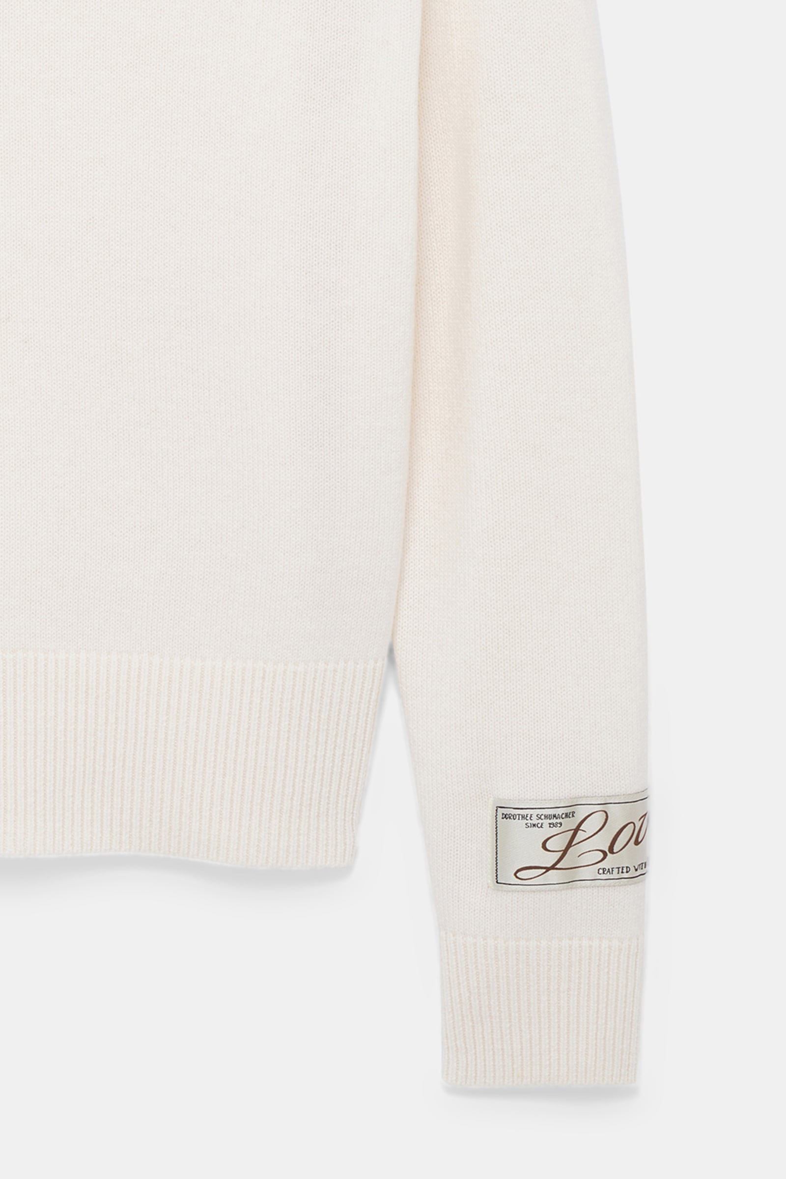 Dorothee Schumacher Merino-cashmere round neck pullover camellia white