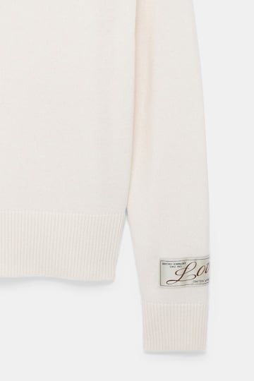 Dorothee Schumacher Merino-cashmere round neck pullover camellia white