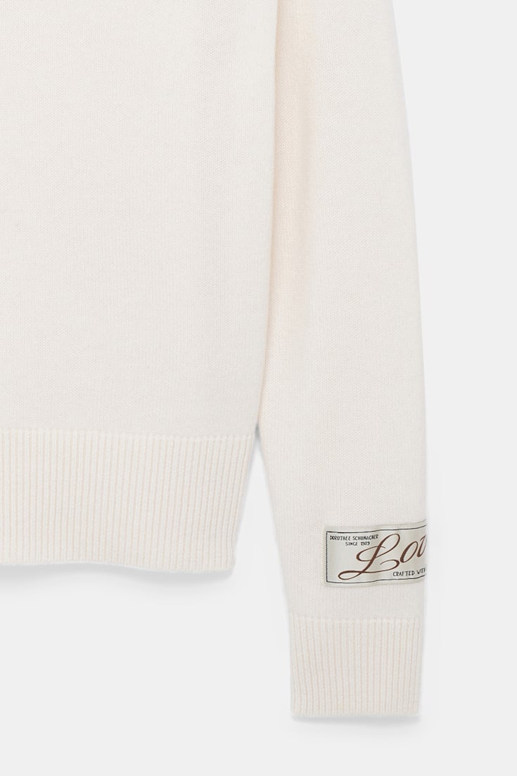 Dorothee Schumacher Merino-cashmere round neck pullover camellia white