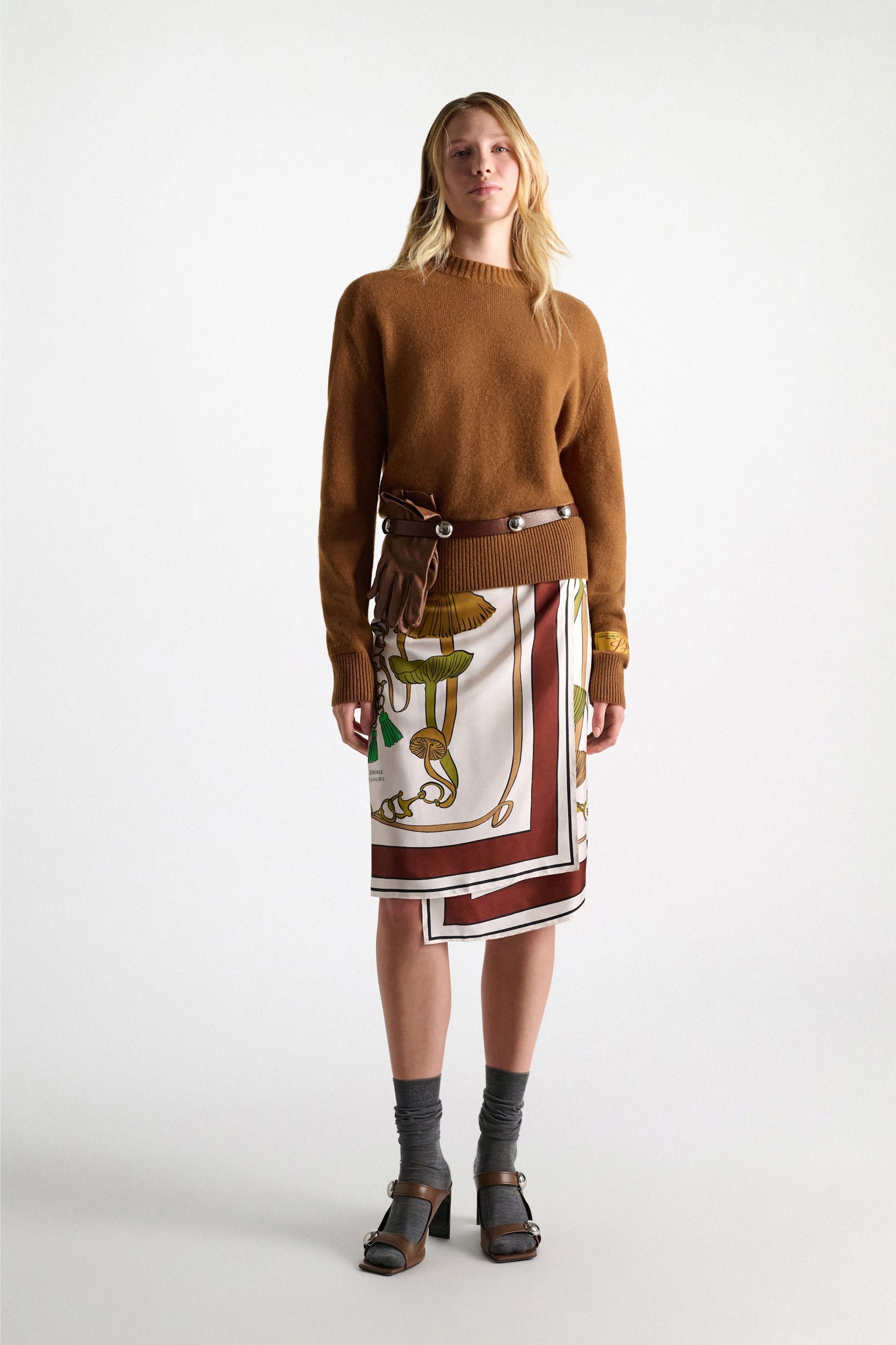 Dorothee Schumacher Merino-cashmere round neck pullover saffron