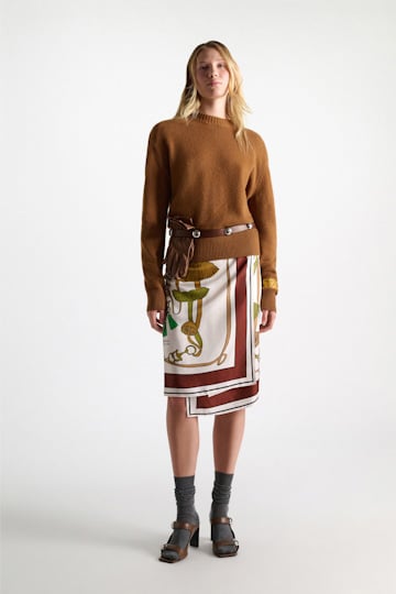 Dorothee Schumacher Merino-cashmere round neck pullover saffron