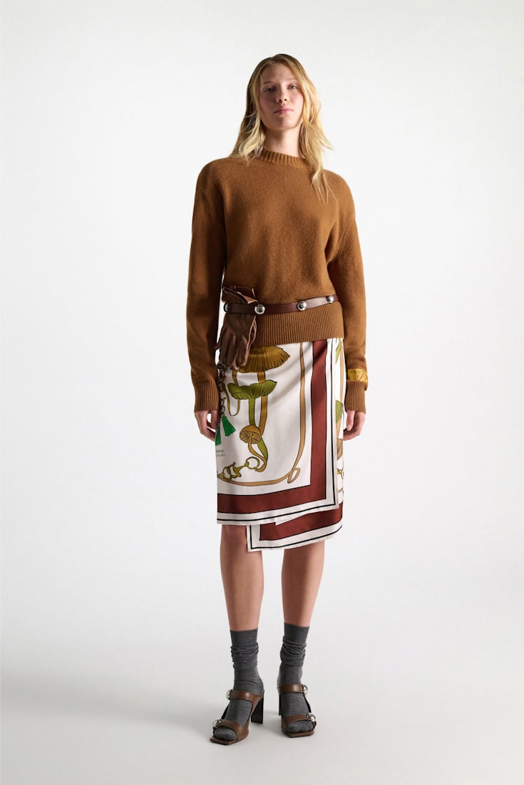 Dorothee Schumacher Merino-cashmere round neck pullover saffron