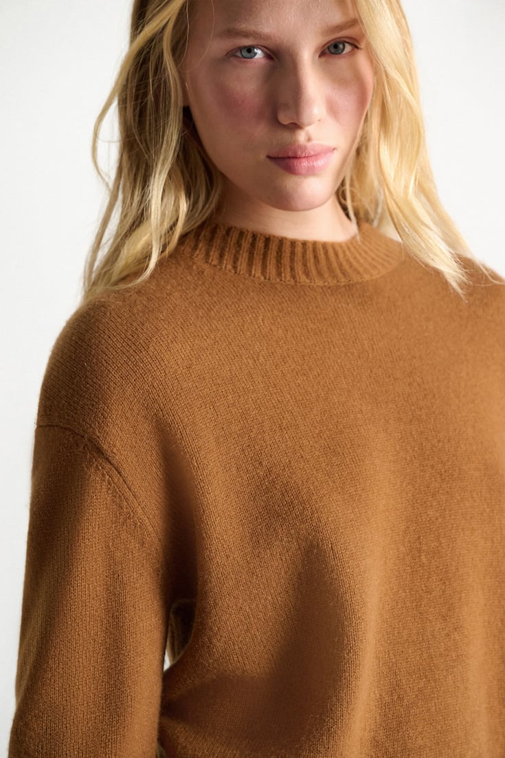 Dorothee Schumacher Merino-cashmere round neck pullover saffron