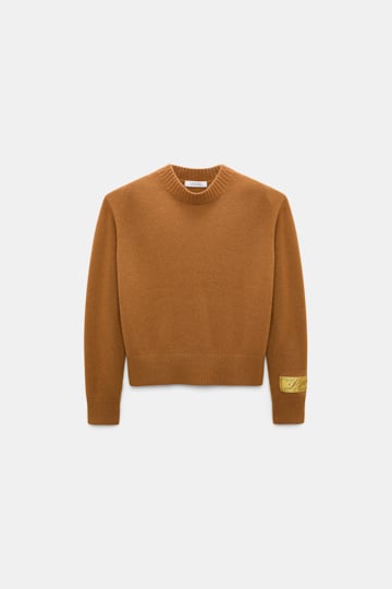 Dorothee Schumacher Merino-cashmere round neck pullover saffron