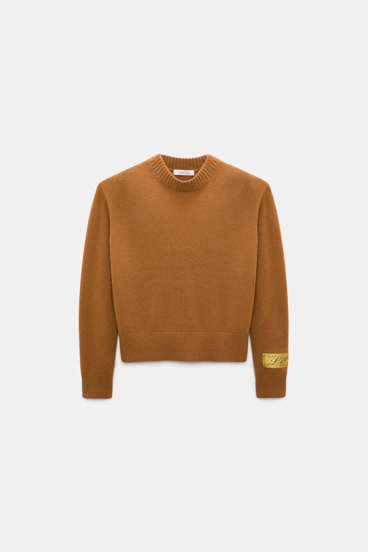 Dorothee Schumacher Merino-cashmere round neck pullover saffron