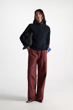 Dorothee Schumacher Pullover mit Rundhals aus Merino und Kaschmir midnight navy