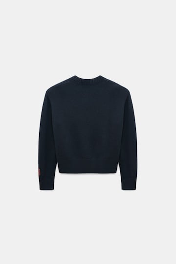 Dorothee Schumacher Merino-cashmere round neck pullover midnight navy