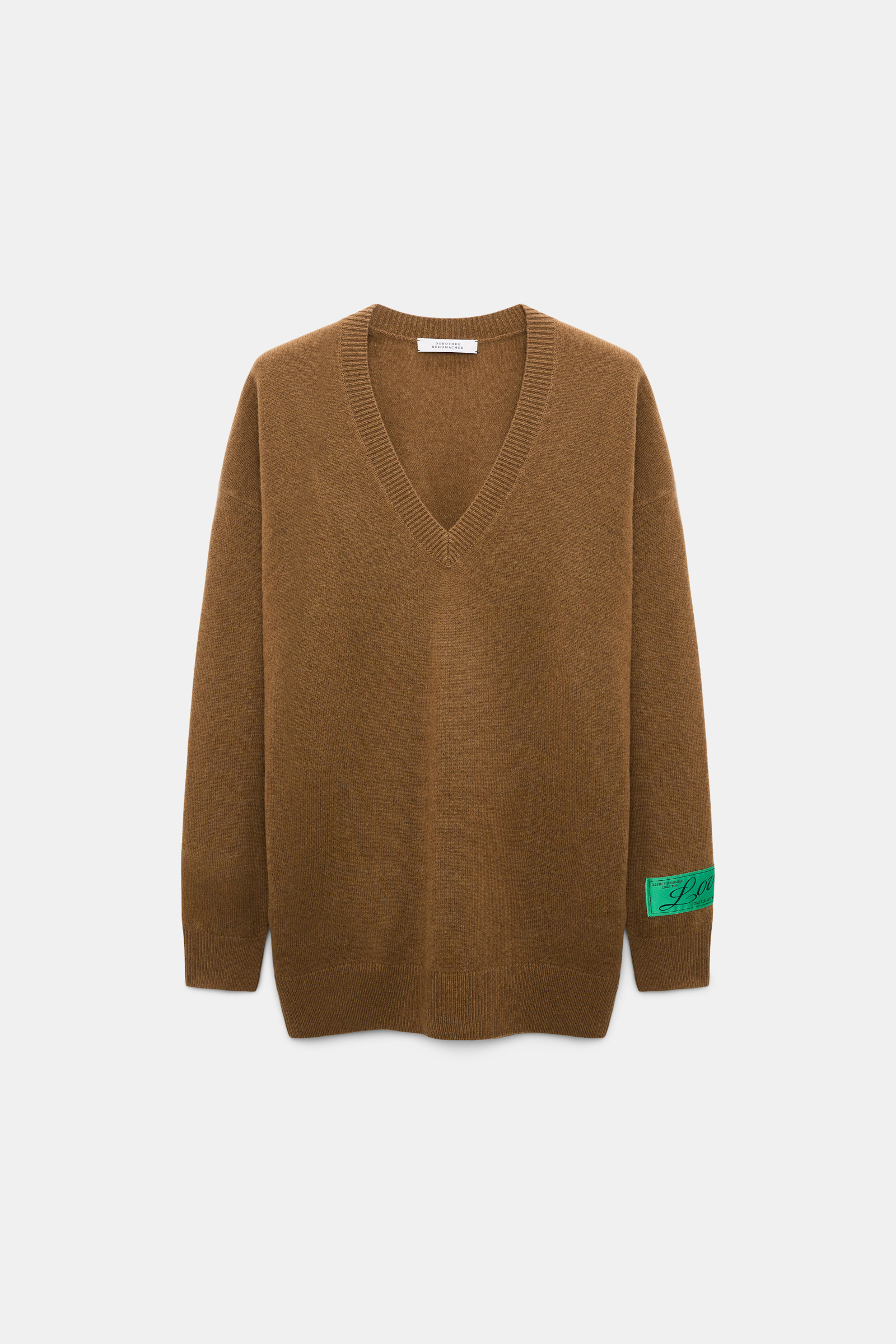 Dorothee Schumacher Merino-cashmere V-neck pullover porcini