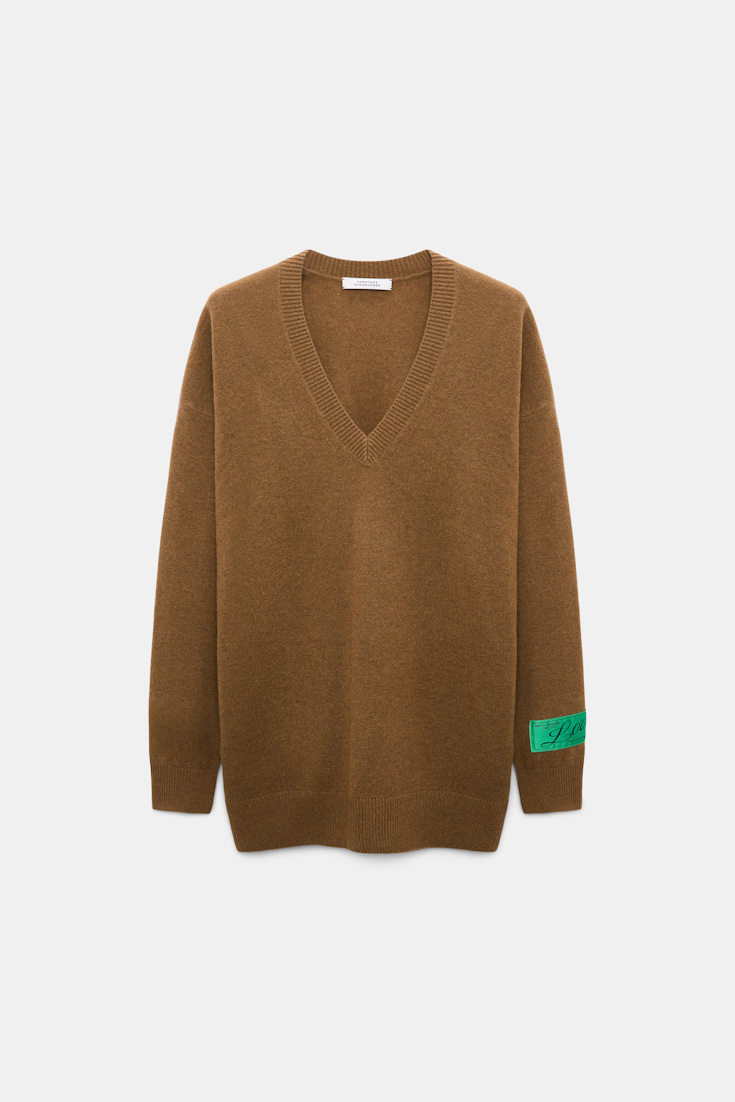 Dorothee Schumacher Merino-cashmere V-neck pullover porcini