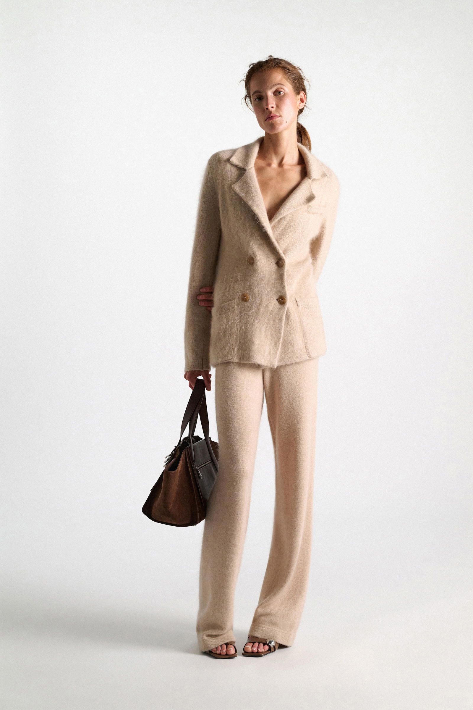 Dorothee Schumacher Merino-cashmere double-breasted blazer make up