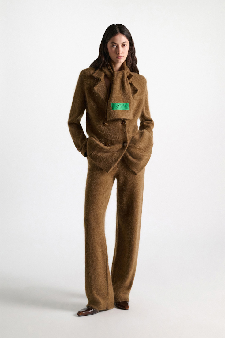 Dorothee Schumacher Merino-cashmere double-breasted blazer porcini