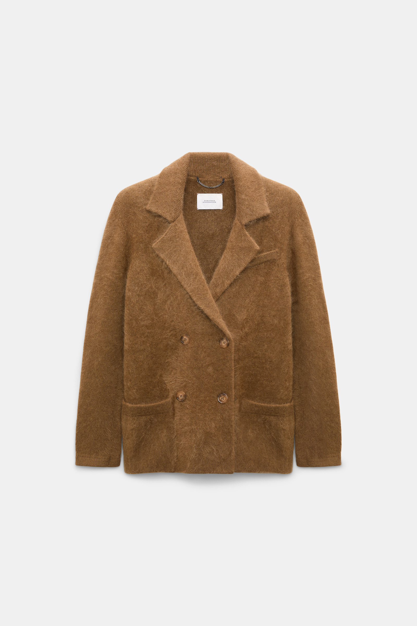 Dorothee Schumacher Merino-cashmere double-breasted blazer porcini