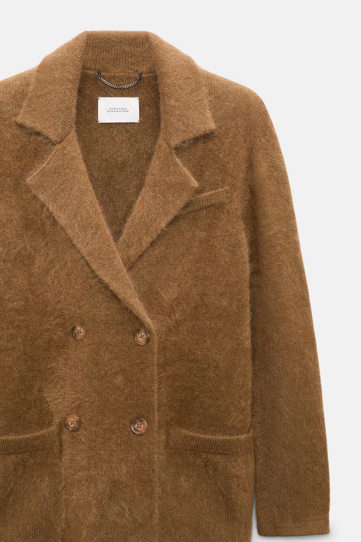 Dorothee Schumacher Merino-cashmere double-breasted blazer porcini