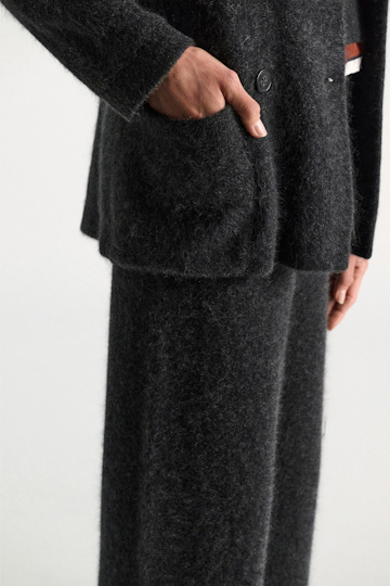 Dorothee Schumacher Merino-cashmere double-breasted blazer anthra melange