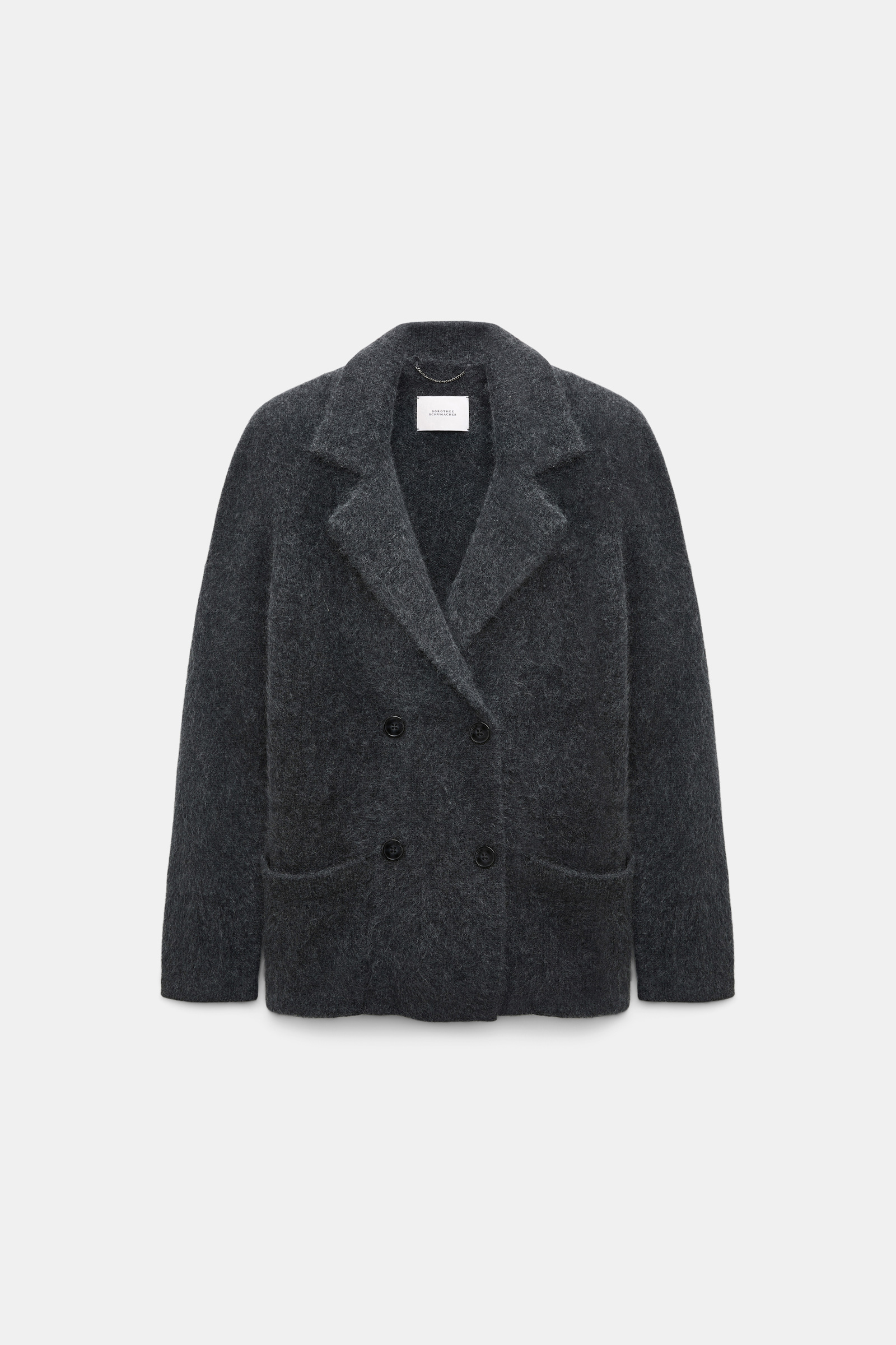 Dorothee Schumacher Merino-cashmere double-breasted blazer anthra melange