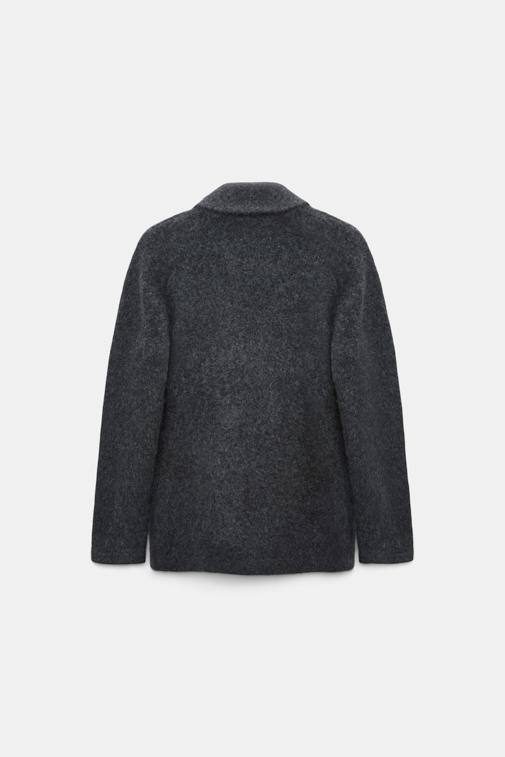 Dorothee Schumacher Merino-cashmere double-breasted blazer anthra melange