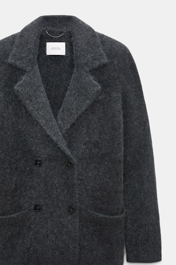 Dorothee Schumacher Merino-cashmere double-breasted blazer anthra melange
