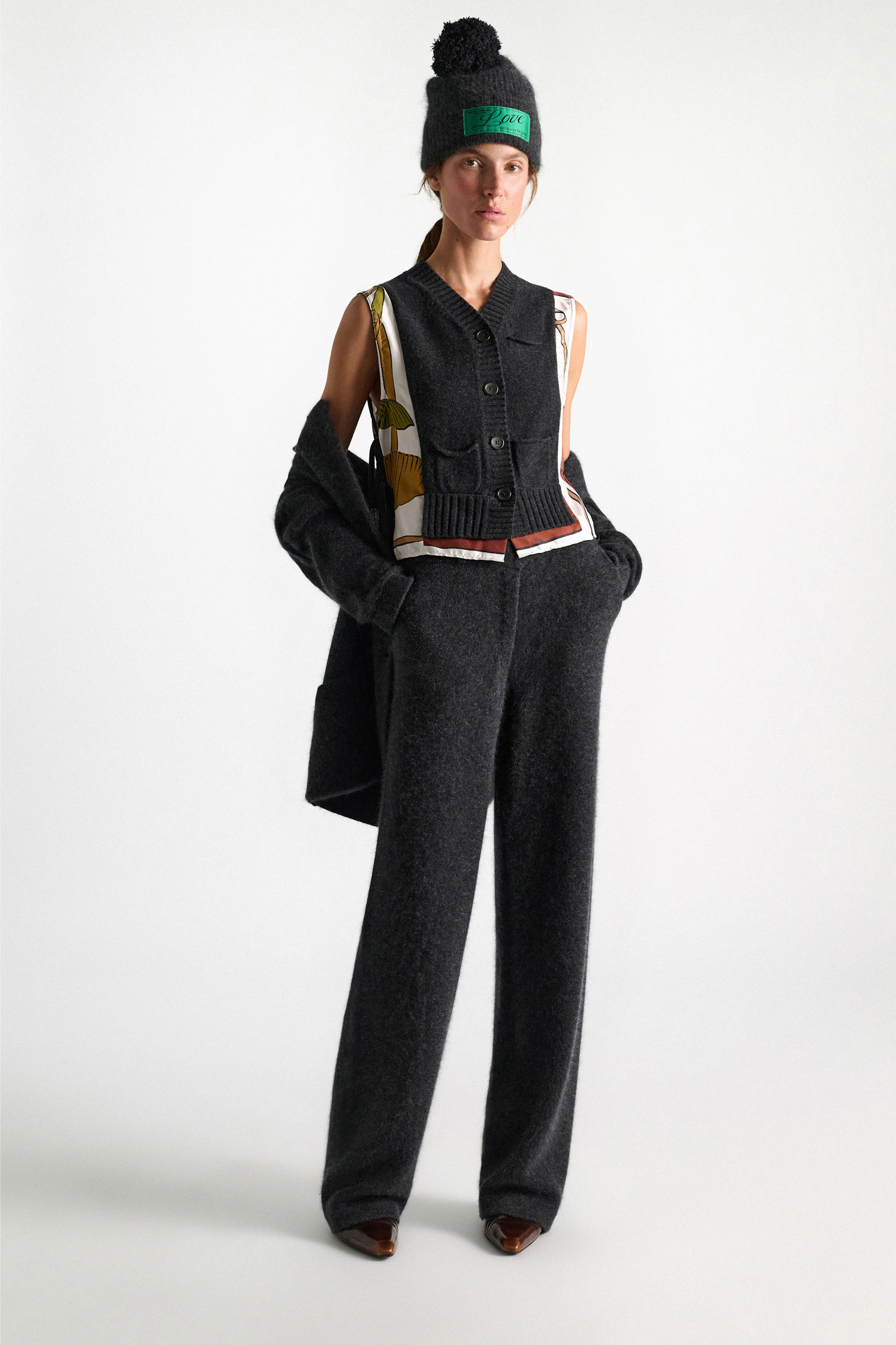 Dorothee Schumacher Merino-cashmere pants anthra melange