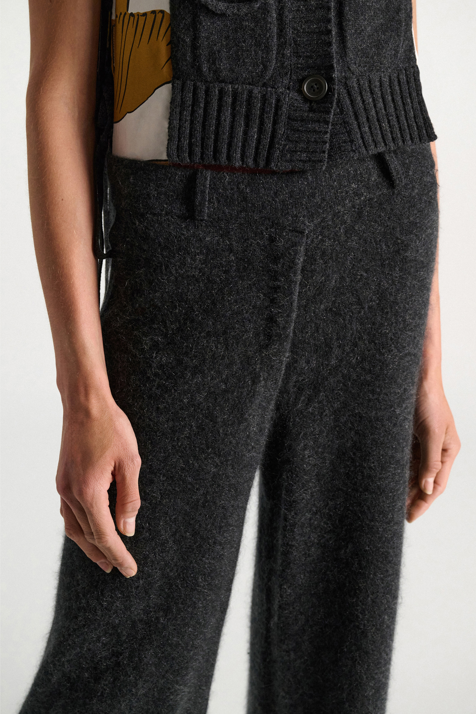 Dorothee Schumacher Merino-cashmere pants anthra melange